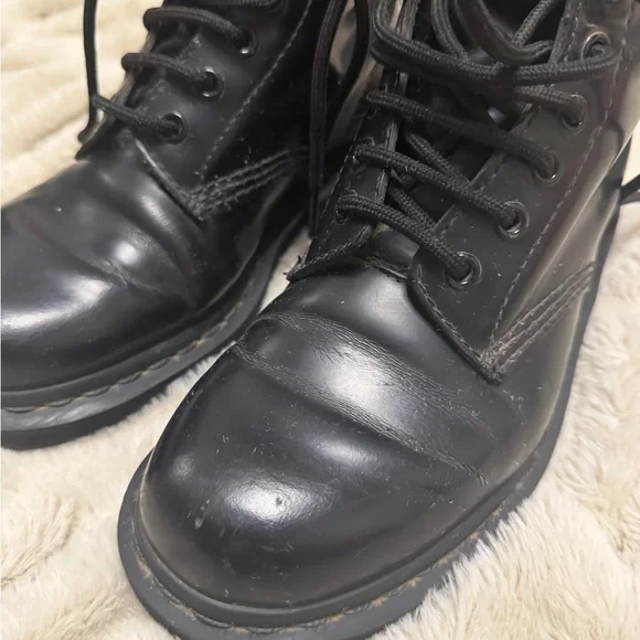 Dr. Martens Black Leather Combat Boots - Picture 5 of 8